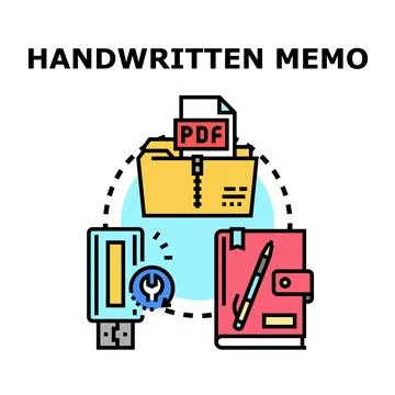 Handwritten memo concept converting data to digital Stock Illustration