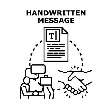 Handwritten message concept for business communication and agreement Stock Illustration