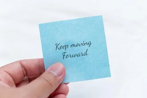 Handwritten note inspires action for progress minimalist setting motivational Stock Photos