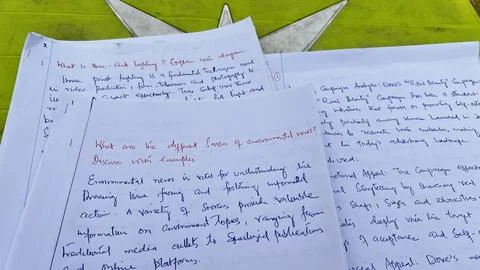 Handwritten Notes and Pen on Paper Stock Photos