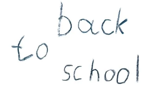 Handwritten phrase - back to school, written on a white background Stock Photos