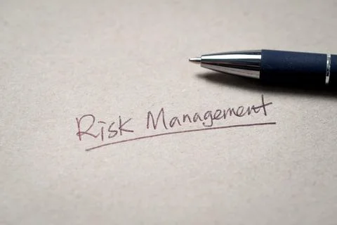 Handwritten Risk Management Note Foto stock