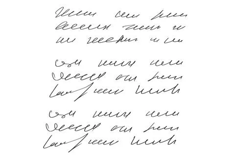 Handwritten scribble poem. Freehand text note. Unreadable doodle letter write by Stock Illustration