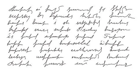 Handwritten scribble sentence. Freehand text note. Unreadable doodle words, イラスト素材