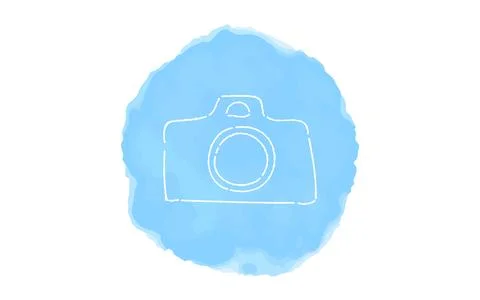 Handwritten simple icon illustration: camera Illustrazione stock