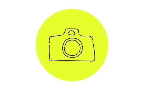 Handwritten simple icon illustration: camera Illustrazione stock