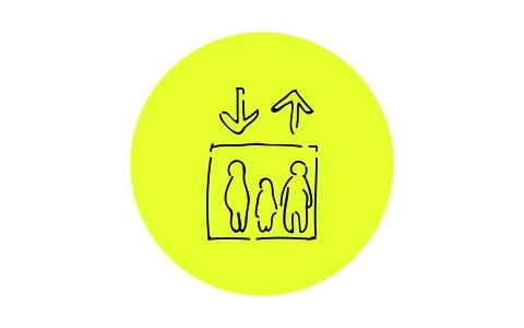Handwritten simple icon illustration: elevator Ilustración de archivo