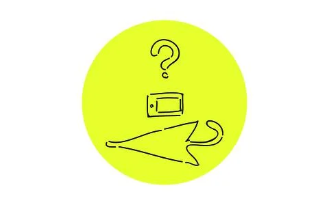Handwritten simple icon illustration:  Lost property Stock Illustration