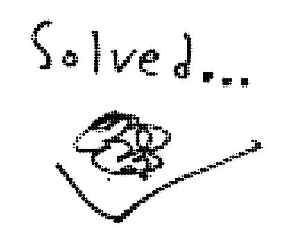 Handwritten solved status label with checkmark symbol checkmark handwritten Illustration