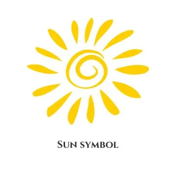 Handwritten sun icon symbol. Vector illustration for design Stock Illustration