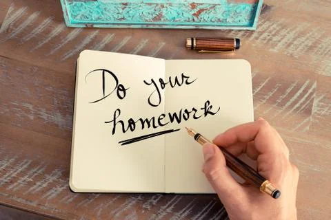 Handwritten text Do Your Homework Stock Photos