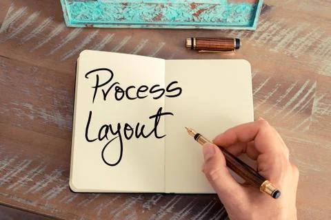 Handwritten text PROCESS LAYOUT Foto stock