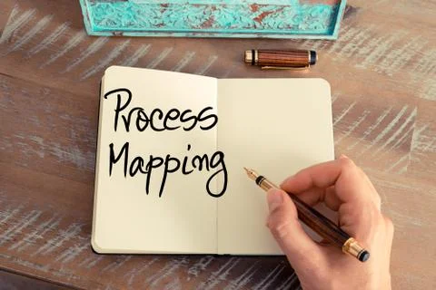 Handwritten text Process Mapping Foto stock