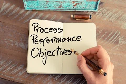 Handwritten text Process Performance Objectives Stock Photos