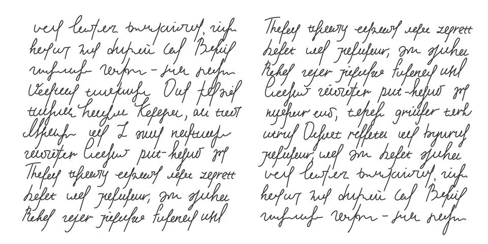 Handwritten text scribbles on white background イラスト素材