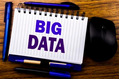 Handwritten text showing Big Data. Business concept for Digital Business Anal Foto stock