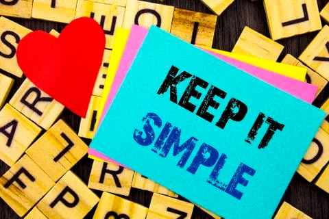 Handwritten text showing Keep It Simple. Conceptual photo Simplicity Easy Str Stock Illustration