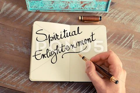 Handwritten text Spiritual Enlightenment Stock Photos