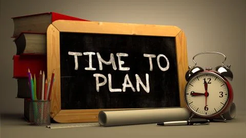 Handwritten Time to Plan on a Chalkboard Stock Illustration