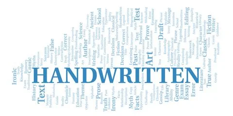 Handwritten typography word cloud create with the text only Stock Illustration