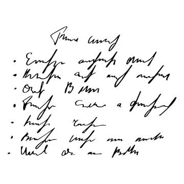 Handwritten Unreadable ink stroke, doodle illegible fictional language isolated Stock Illustration