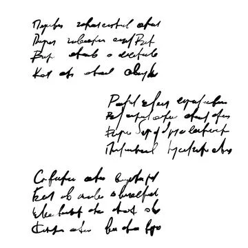 Handwritten Unreadable text. Stock Illustration