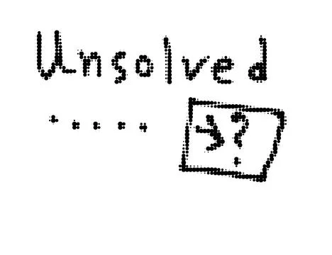Handwritten unsolved status note with question mark unsolved question Stock Illustration