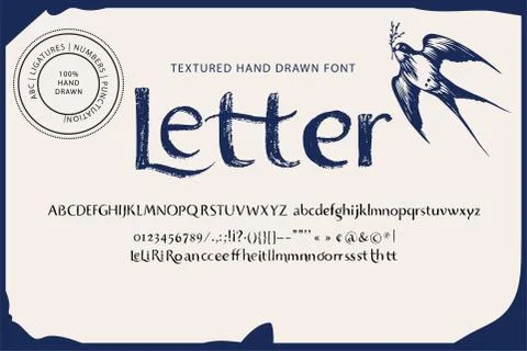Handwritten vector font. Stock Illustration