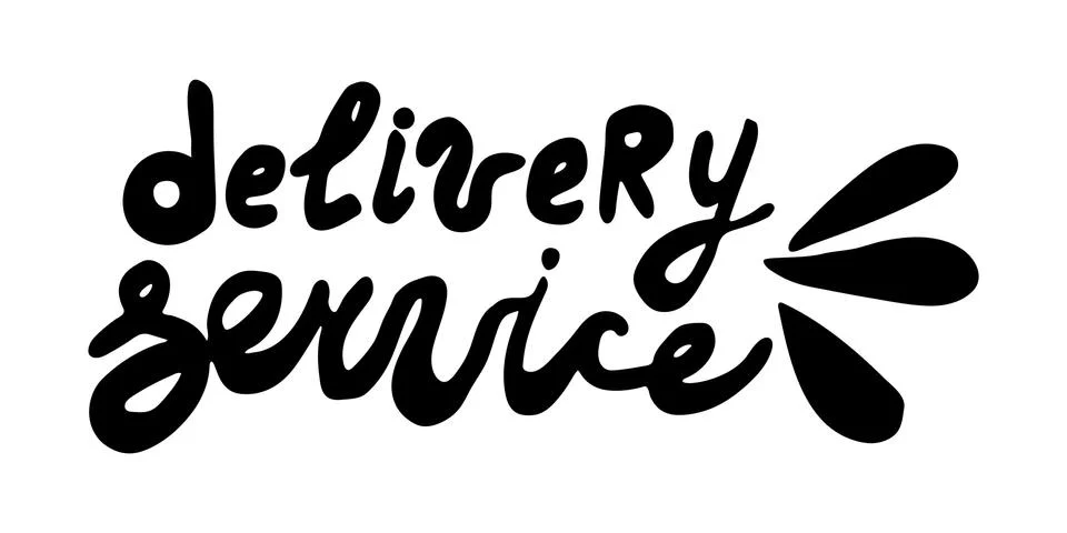 Handwritten vector typography for delivery service Stock Illustration