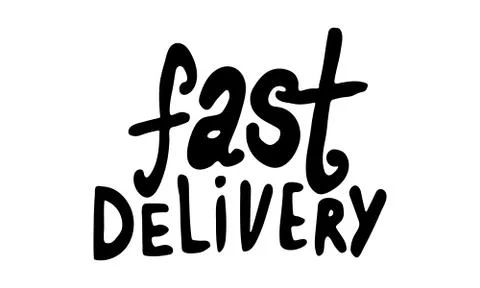 Handwritten vector typography for delivery service Stock Illustration
