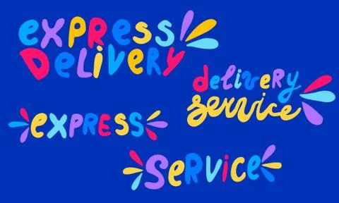 Handwritten vector typography for delivery service Stock Illustration