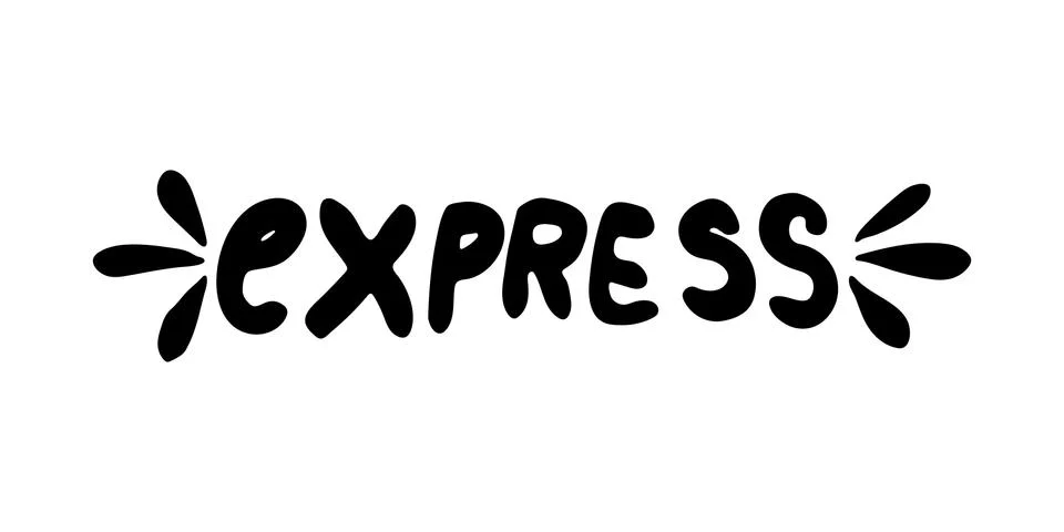 Handwritten vector typography for express delivery service Stock Illustration
