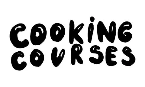 Handwritten vector typography for online cooking courses Stock Illustration