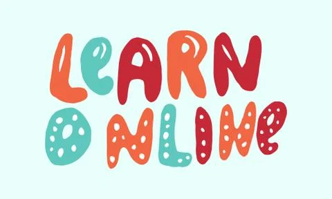 Handwritten vector typography for online learning service Illustrazione stock