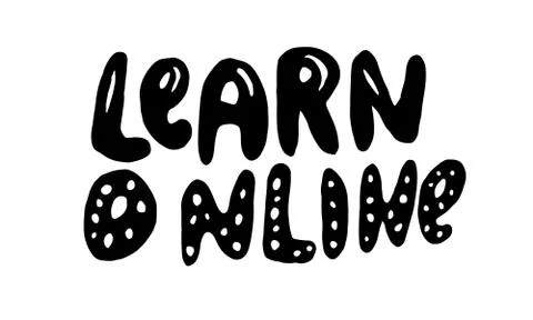 Handwritten vector typography for online learning service Stock Illustration