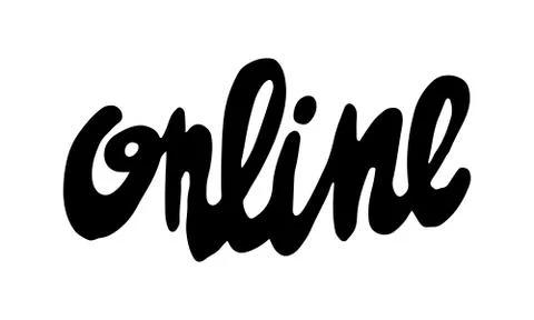 Handwritten vector typography for online services Stock Illustration
