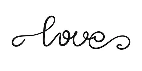 Handwritten word love Vector graphic Stock Illustration