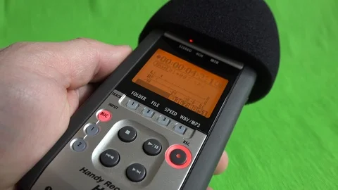 Handy recorder the chroma key Stock Footage 87090373