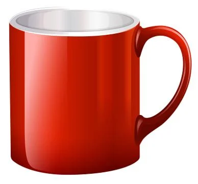 A handy red mug Stock Illustration