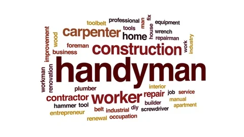 Handyman animated word cloud, text design animation. Stock Footage 80307035