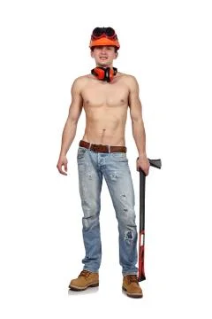 Handyman with ax Stock Photos