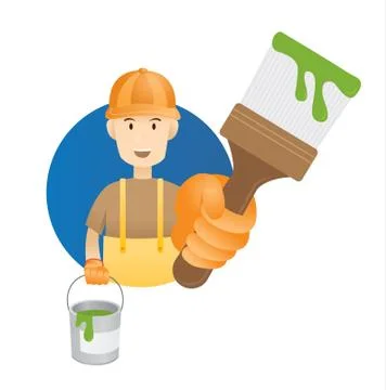 Handyman, Builder, Craftsman, Painter Stock Illustration