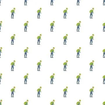 Handyman builder worker seamless pattern repeating background 스톡 일러스트