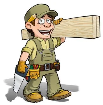 Handyman - carpenter khaki Stock Illustration