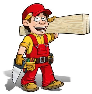 Handyman - carpenter red Stock Illustration