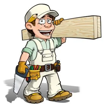 Handyman - carpenter white Stock Illustration