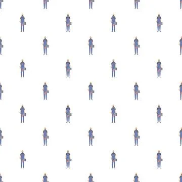 Handyman carrying toolkit seamless pattern wallpaper Illustrazione stock