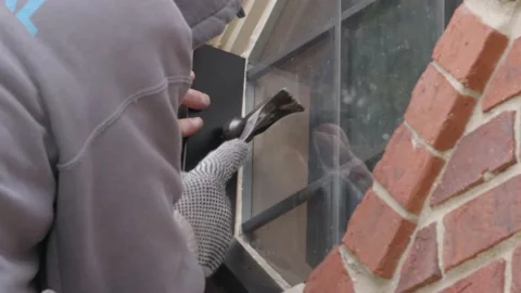Handyman Construction Worker Uses Hammer to Repair and Build Dormer Window Stock Footage 156904580
