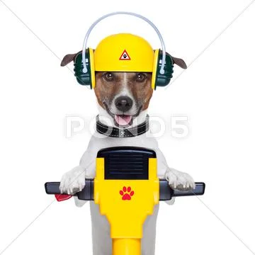 Handyman dog worker Stock Illustration