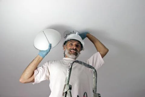 Handyman lamp mount Stock Photos